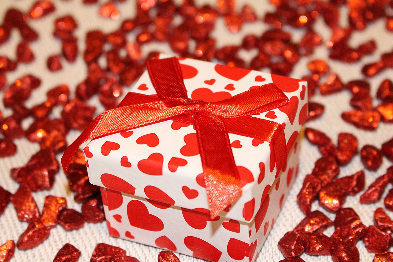 gift box with heart design