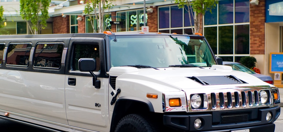 white modern limo