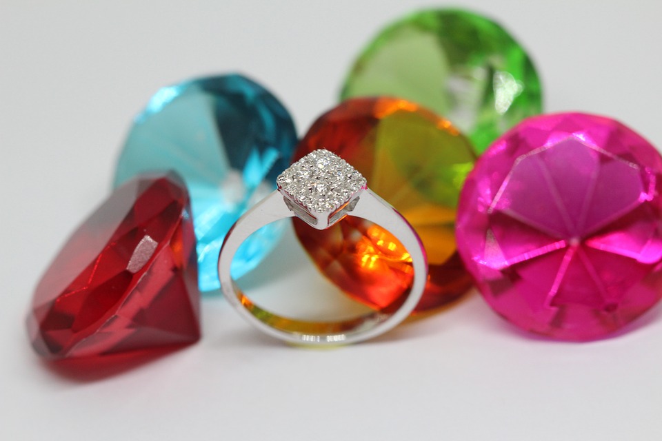 diamond ring with different varities of stones